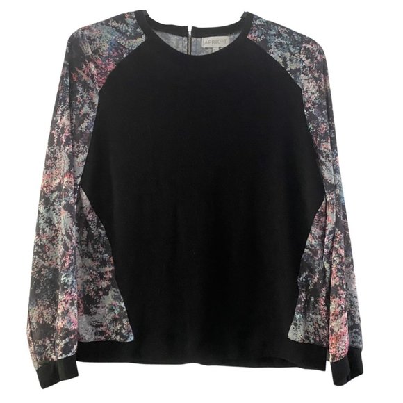 Lightweight Black and Floral Sweater Size UK12/US 8 - Picture 1 of 9